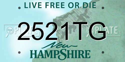 2521TG New Hampshire License Plate