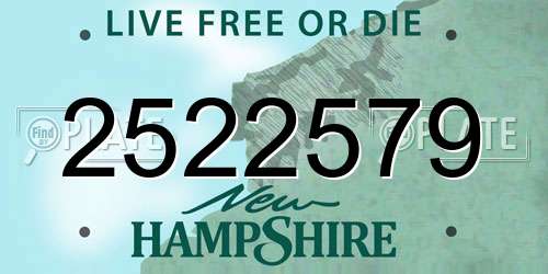 2522579 New Hampshire License Plate
