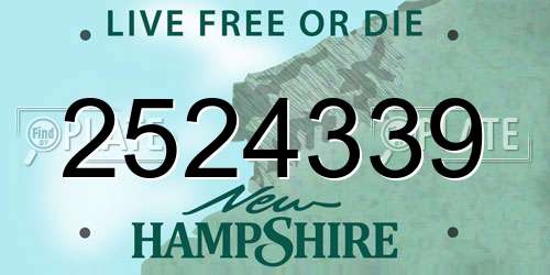 2524339 New Hampshire License Plate
