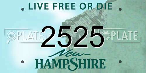 2525 New Hampshire License Plate