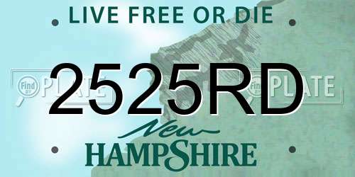 2525RD New Hampshire License Plate