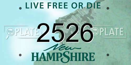 2526 New Hampshire License Plate