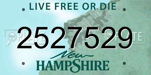 2527529 New Hampshire License Plate