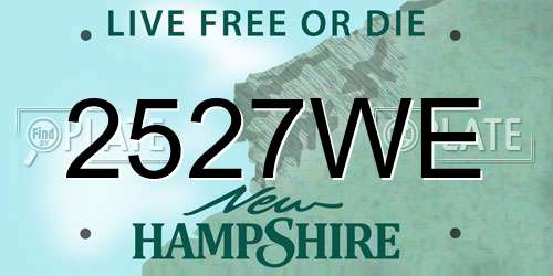 2527WE New Hampshire License Plate