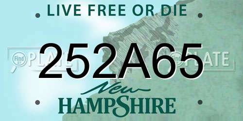 252A65 New Hampshire License Plate