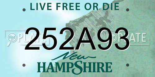 252A93 New Hampshire License Plate