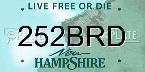 252BRD New Hampshire License Plate