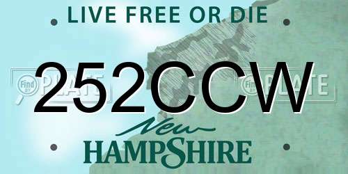252CCW New Hampshire License Plate