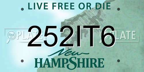 252IT6 New Hampshire License Plate