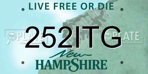 252ITG New Hampshire License Plate
