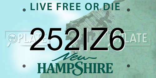 252IZ6 New Hampshire License Plate