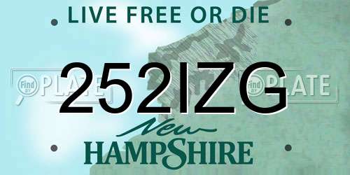 252IZG New Hampshire License Plate
