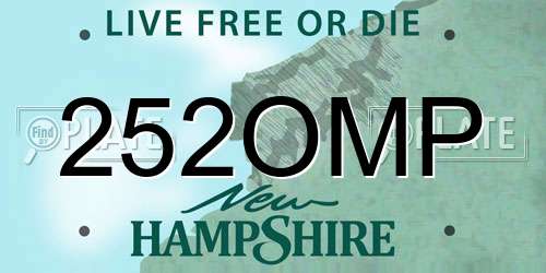 252OMP New Hampshire License Plate