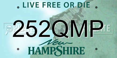 252QMP New Hampshire License Plate