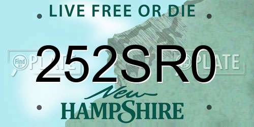 252SR0 New Hampshire License Plate