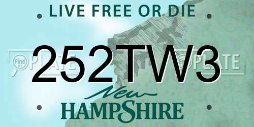 252TW3 New Hampshire License Plate