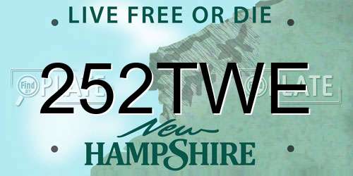 252TWE New Hampshire License Plate