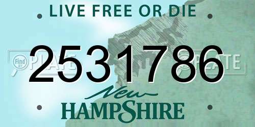 2531786 New Hampshire License Plate