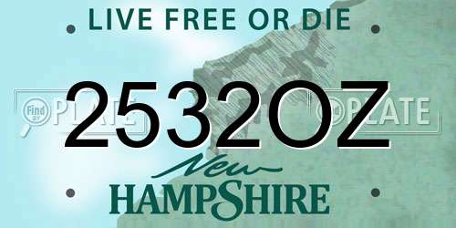 2532OZ New Hampshire License Plate