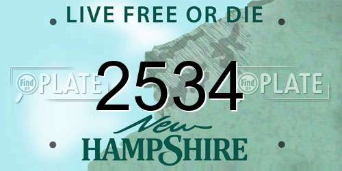 2534 New Hampshire License Plate