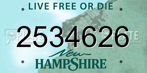 2534626 New Hampshire License Plate