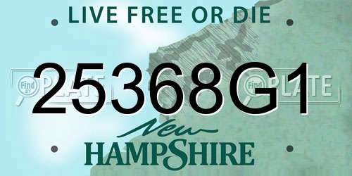25368G1 New Hampshire License Plate