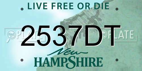 2537DT New Hampshire License Plate