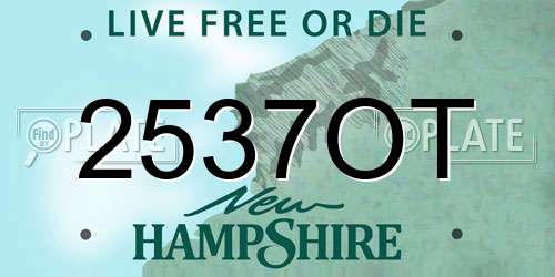 2537OT New Hampshire License Plate