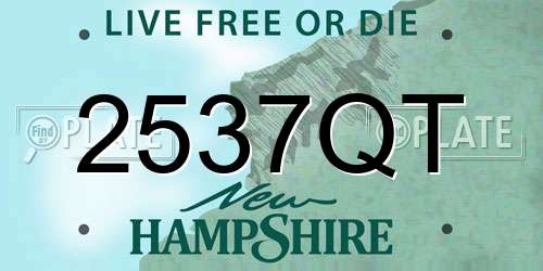 2537QT New Hampshire License Plate