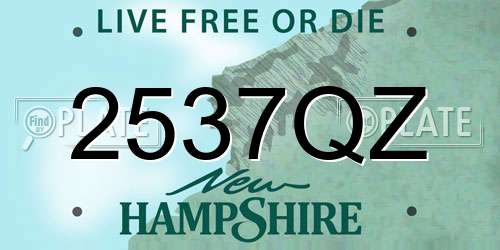 2537QZ New Hampshire License Plate
