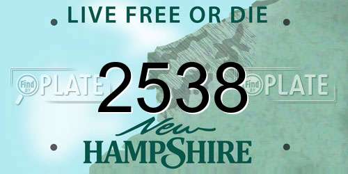 2538 New Hampshire License Plate