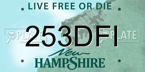 253DFI New Hampshire License Plate