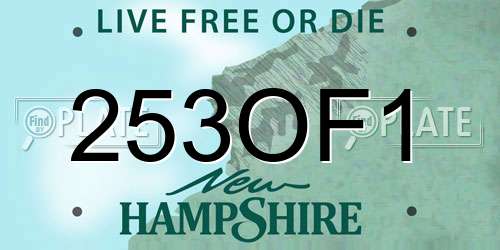 253OF1 New Hampshire License Plate