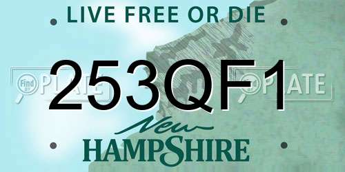 253QF1 New Hampshire License Plate