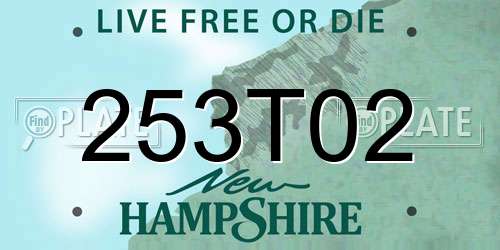 253T02 New Hampshire License Plate