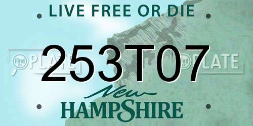 253T07 New Hampshire License Plate