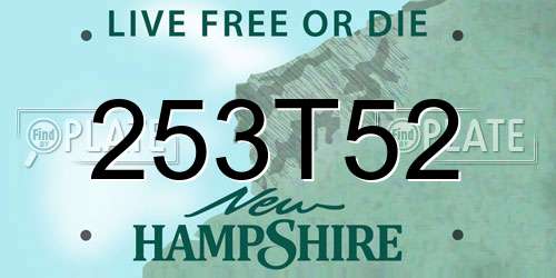 253T52 New Hampshire License Plate