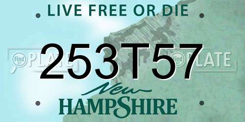 253T57 New Hampshire License Plate