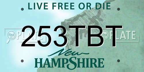 253TBT New Hampshire License Plate