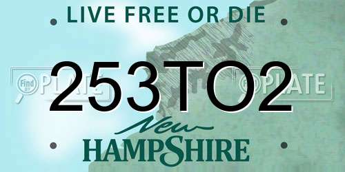 253TO2 New Hampshire License Plate