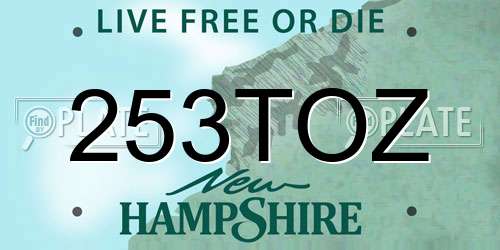 253TOZ New Hampshire License Plate