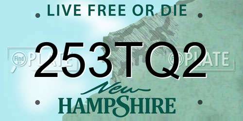 253TQ2 New Hampshire License Plate