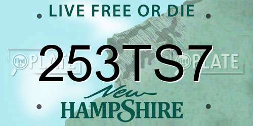 253TS7 New Hampshire License Plate