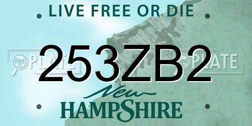 253ZB2 New Hampshire License Plate