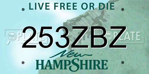 253ZBZ New Hampshire License Plate