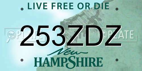 253ZDZ New Hampshire License Plate