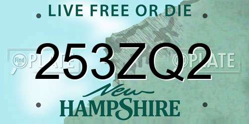 253ZQ2 New Hampshire License Plate