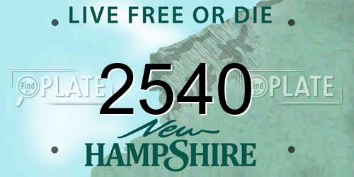 2540 New Hampshire License Plate