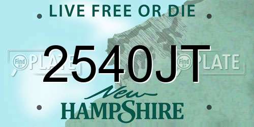 2540JT New Hampshire License Plate