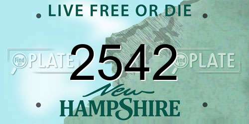 2542 New Hampshire License Plate